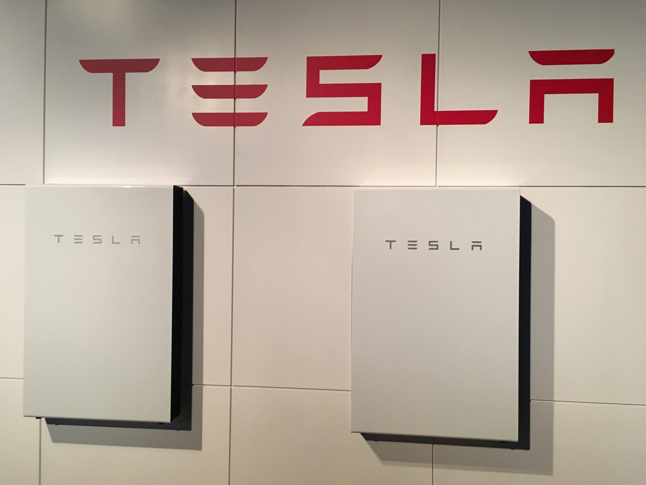 Tesla Battery installed in a grarage