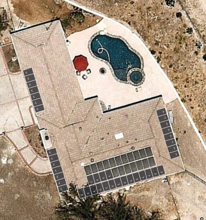 top view of shingle roofing